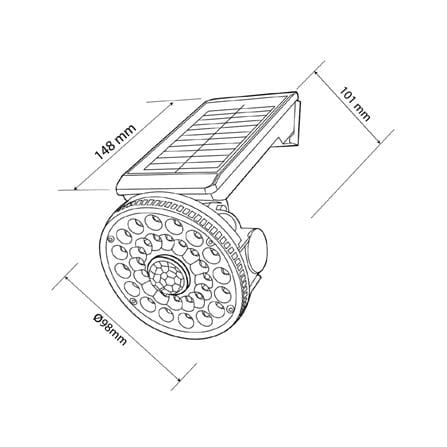 ไฟผนังภายนอก SOLAR SHINING S-WLL10B-SL 5.5 วัตต์ DAYLIGHT สีดำ_6