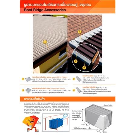 ครอบสันหลังคา จตุลอน ตราเพชร 50.5x29 ซม. สีขาวงาช้าง_2