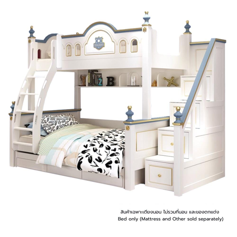 เตียง 2 ชั้น 5 ฟุต DREAM CAR KID CASTLE 1006-5 สีน้ำเงิน/ขาว