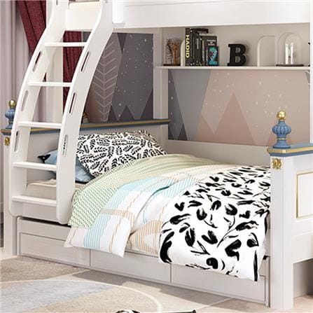 เตียง 2 ชั้น 5 ฟุต DREAM CAR KID CASTLE 1006-5 สีน้ำเงิน/ขาว_3