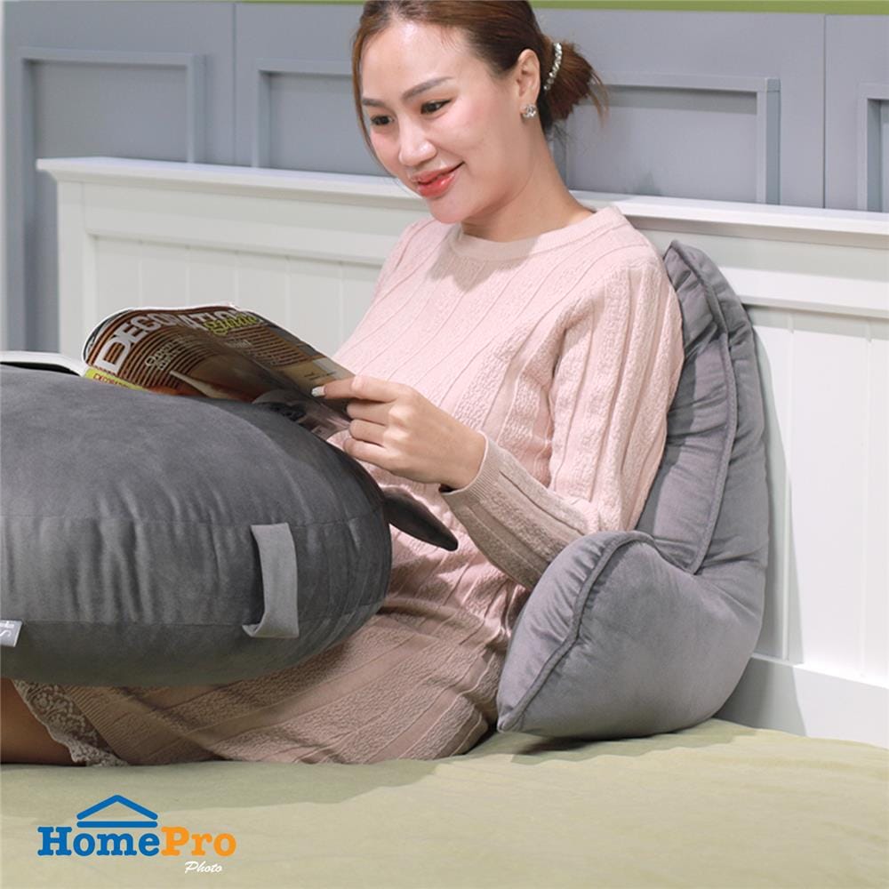 เบาะรองหลัง HOME LIVING STYLE MIAOW 20X26 นิ้ว สีเทา