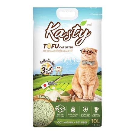 ทรายแมวเต้าหู้ KASTY TOFU CAT LITTER กลิ่นมัทฉะ 10 ลิตร_0