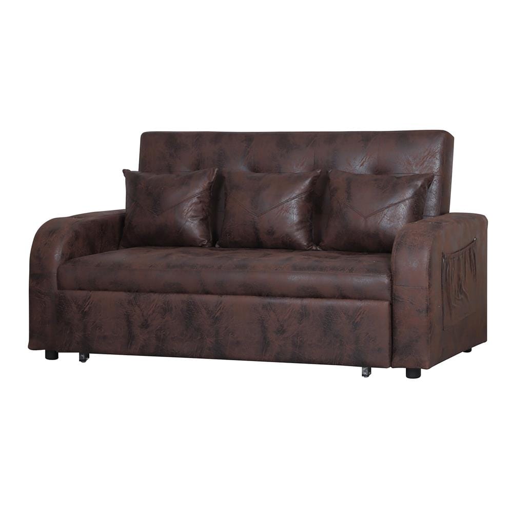 โซฟาเบด AS FURNITURE THANOS PU สีน้ำตาลเข้ม