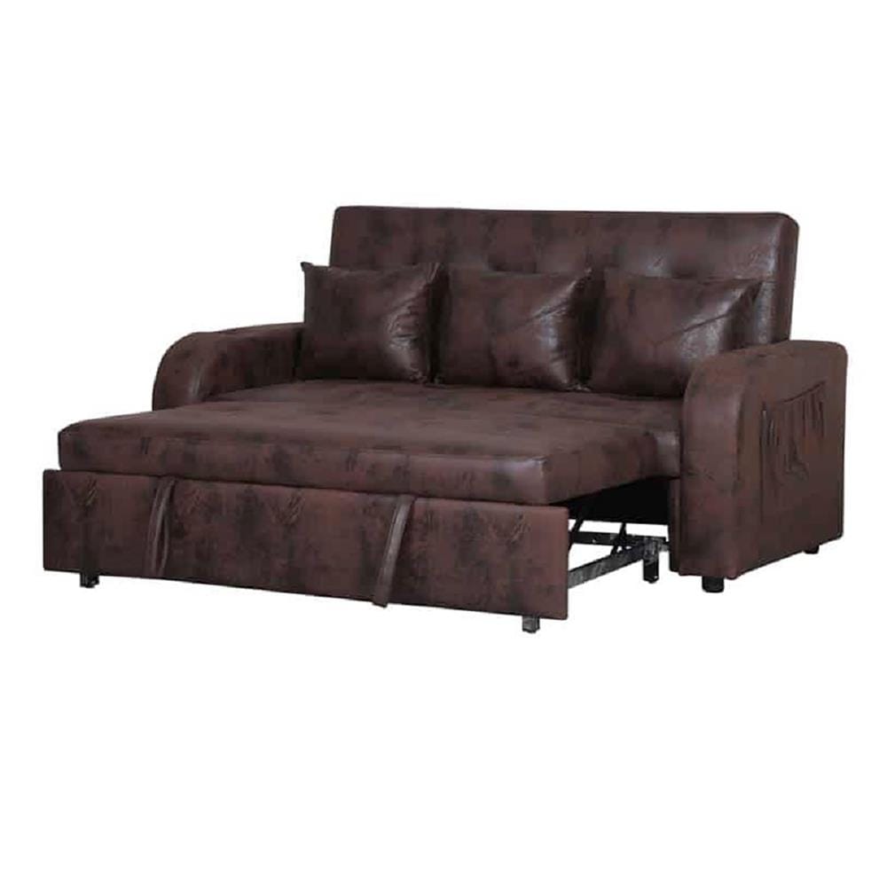 โซฟาเบด AS FURNITURE THANOS PU สีน้ำตาลเข้ม