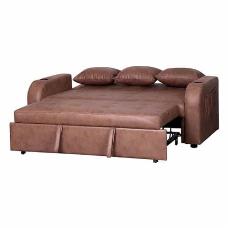 โซฟาเบด AS FURNITURE THANOS PU สีน้ำตาลอ่อน_1