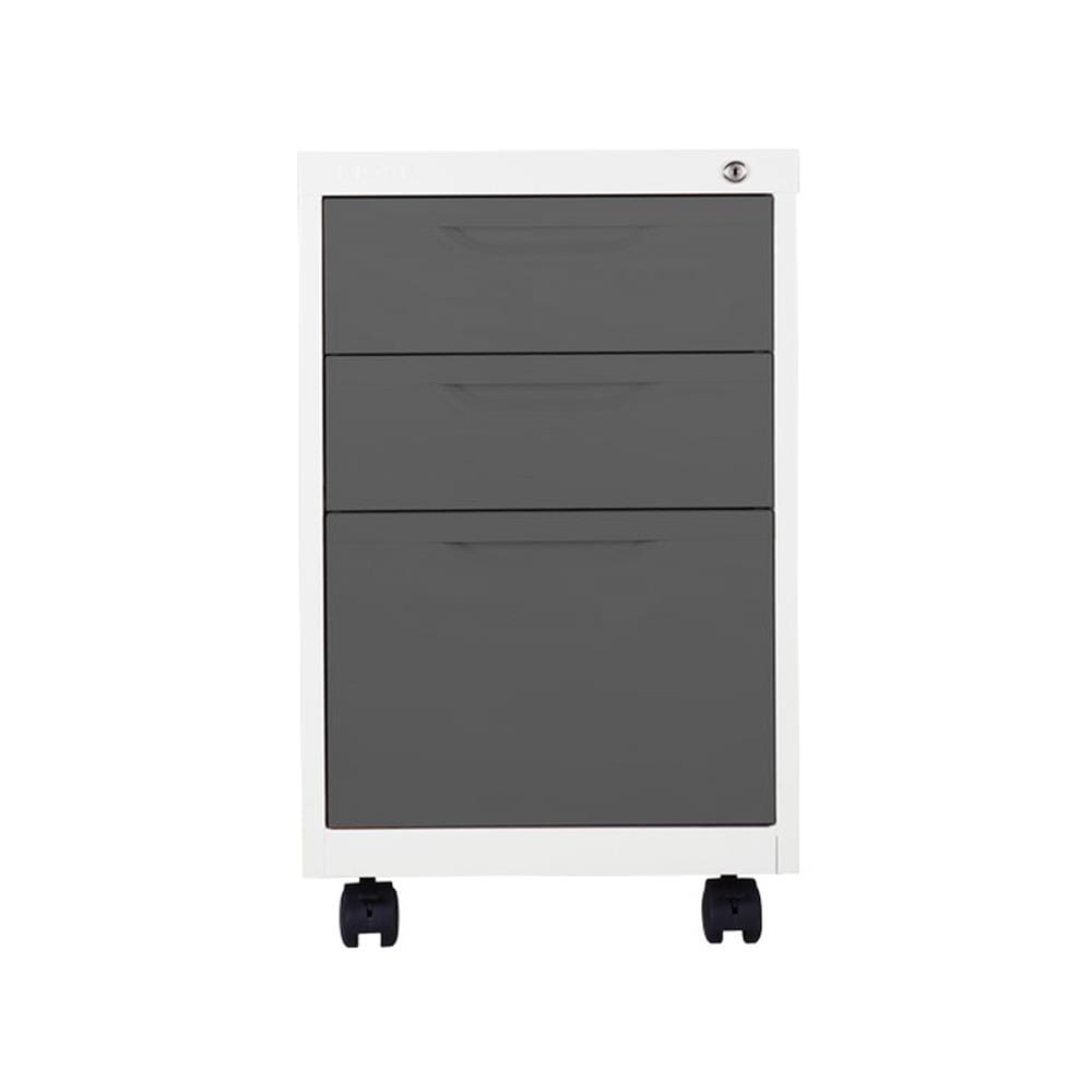 ตู้ลิ้นชักเหล็ก 3 ลิ้นชัก KIOSK BS-503 G1 สีขาว/เทา