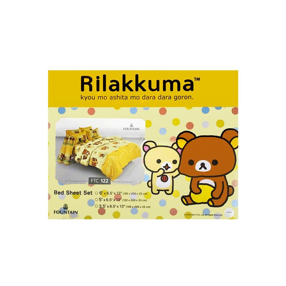 ชุดผ้าปูที่นอน 6 ฟุต 5 ชิ้น FOUNTAIN RILAKKUMA 70106-FTC122