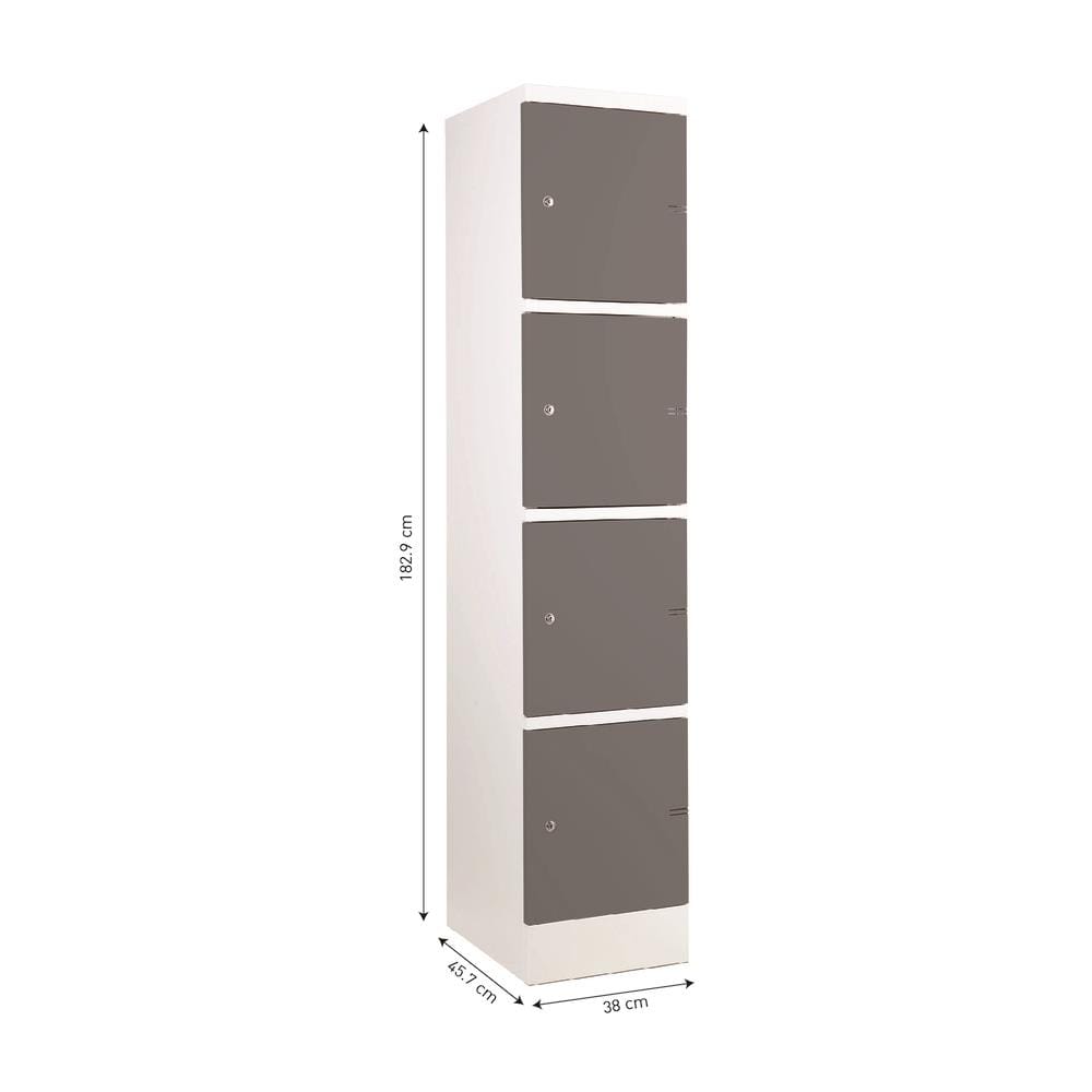 ตู้เหล็กสูงบานเปิดทึบ KIOSK ELK-4 สีขาว/สีเทา