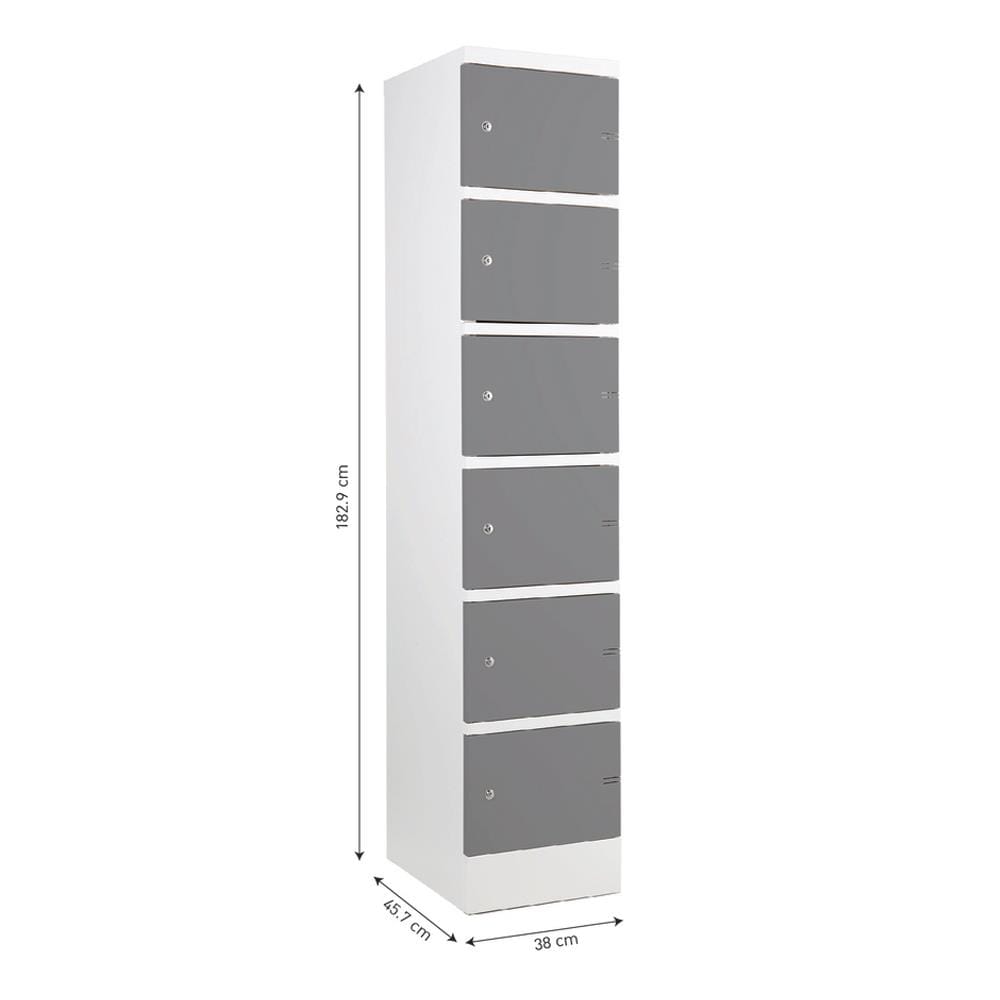 ตู้เหล็กสูงบานเปิดทึบ KIOSK ELK-6 สีขาว/สีเทา