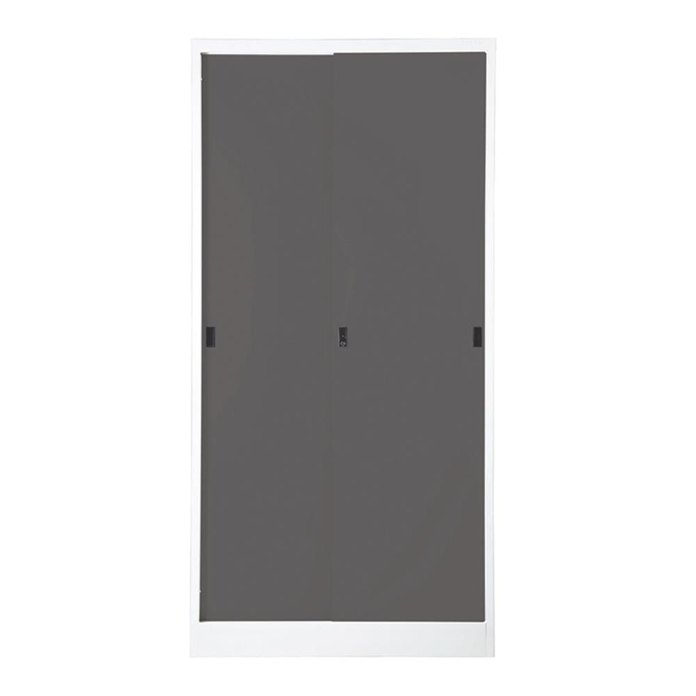 ตู้เหล็กบานเลื่อนทึบ KIOSK TM-90 สีขาว/สีเทา