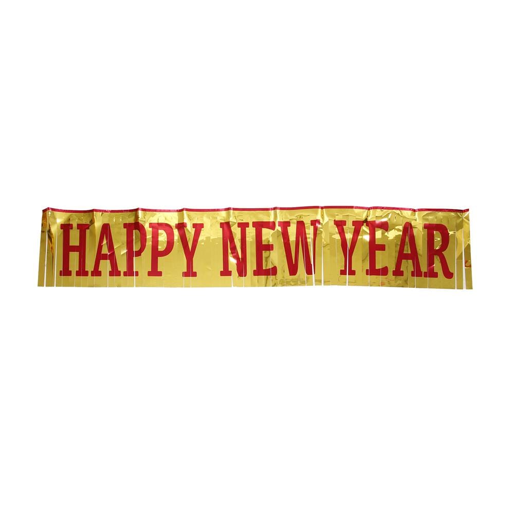 ป้ายตกแต่ง HAPPY NEW YEAR SIAMXMAS 150x30 ซม. สีแดง/ทอง