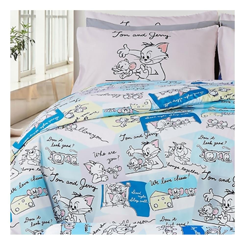 ชุดผ้าปูที่นอน 5 ฟุต 6 ชิ้น PREMIER SATIN TOM AND JERRY PM003