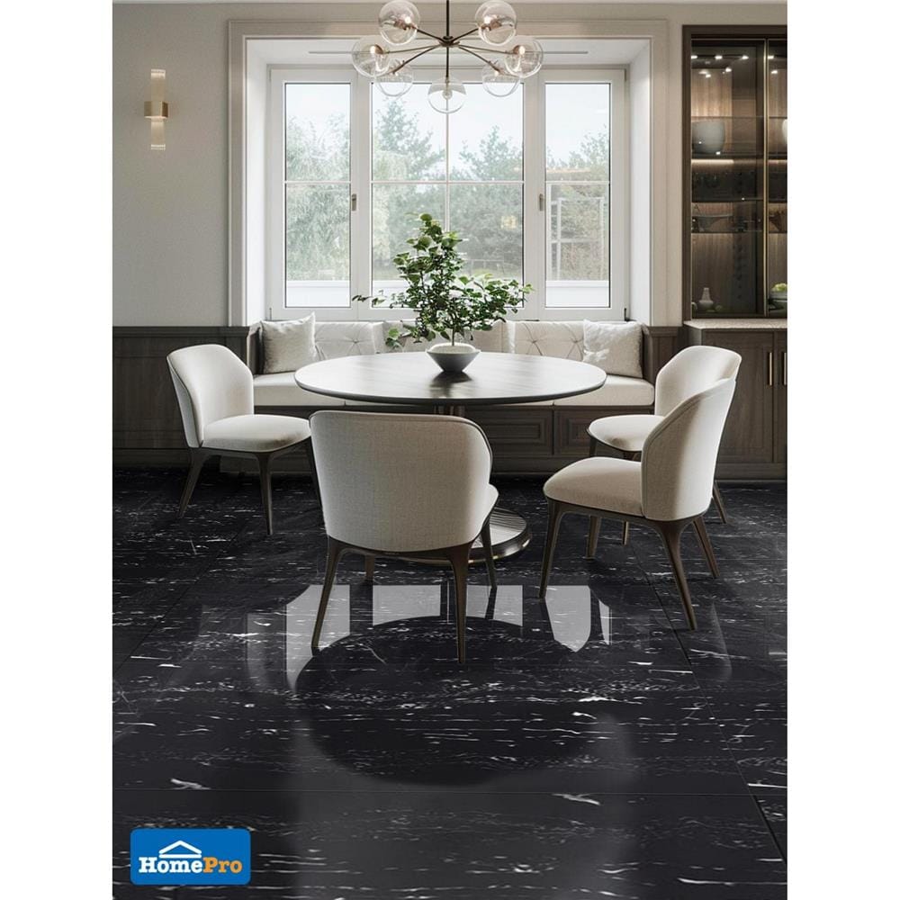 กระเบื้องพื้นพอร์ซเลน 80x160 ซม. TARA นิกโคร มาเบิ้ล ดำ 2.56 ตร.ม.