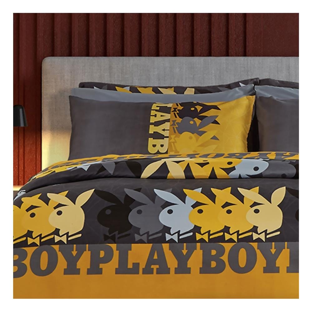 ชุดผ้าปูที่นอน 6 ฟุต 6 ชิ้น PREMIER SATIN PLAYBOY PM008
