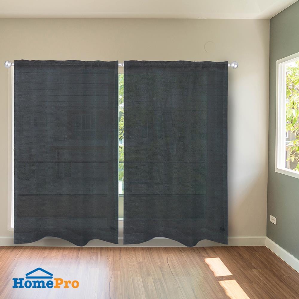 ผ้าม่านโปร่งสอดหู HOME LIVING STYLE RAIN 160X220 ซม. สีเทา