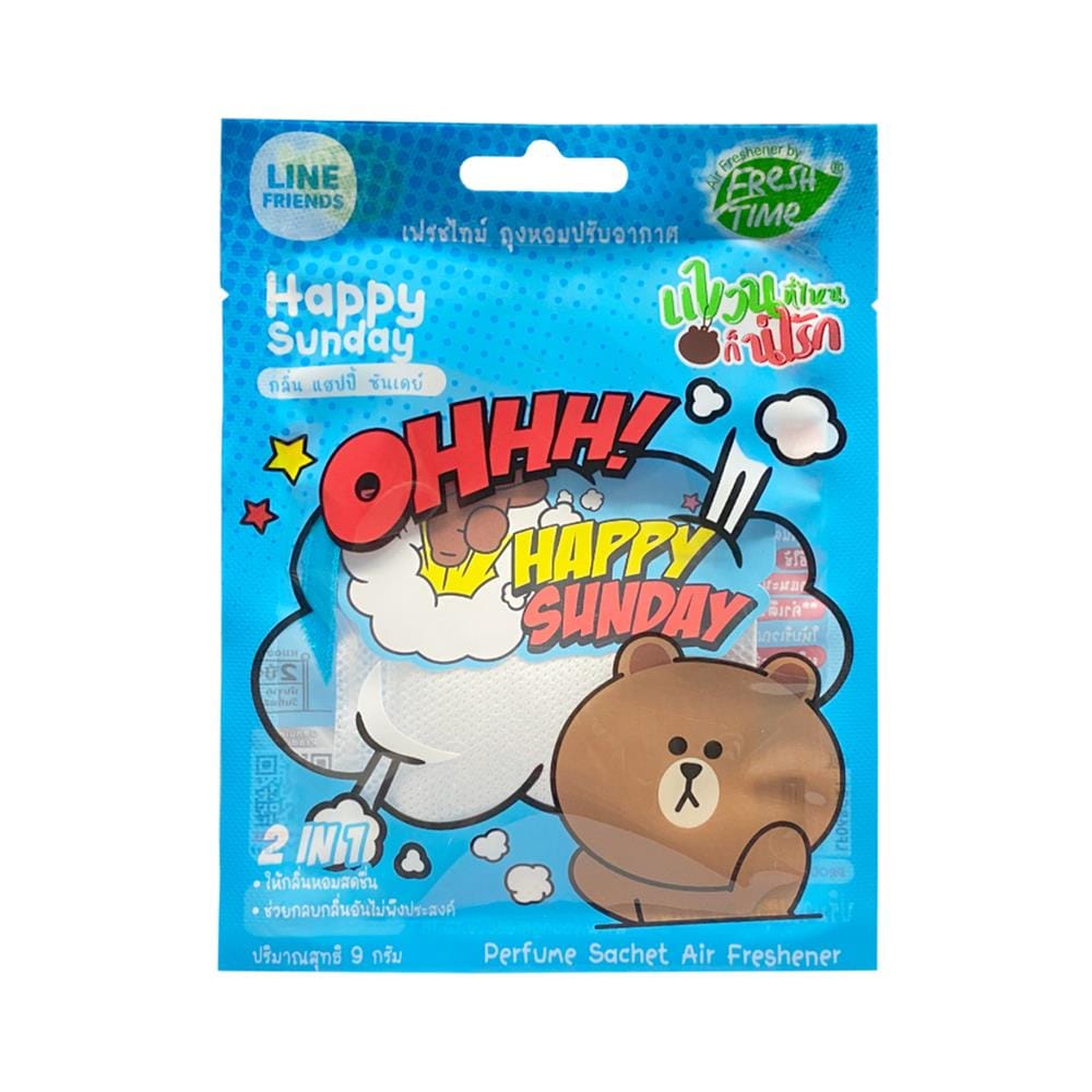 ถุงหอมปรับอากาศ FRESH TIME LINE FRIENDS 9 กรัม กลิ่นแฮปปี้ ซันเดย์