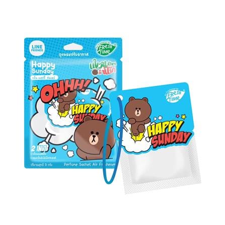 ถุงหอมปรับอากาศ FRESH TIME LINE FRIENDS 9 กรัม กลิ่นแฮปปี้ ซันเดย์_0