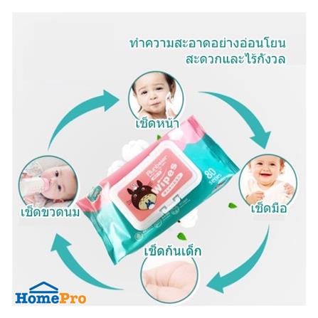 ผ้าเช็ดทำความสะอาด HANSEN CHAMOMILE 80 แผ่น แพ็ก 3_4