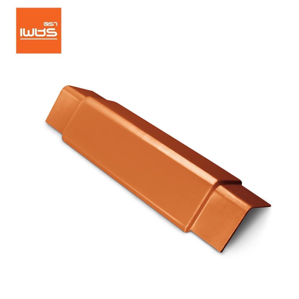 ครอบสันหลังคา 2 ทาง เจียระไน ตราเพชร 21x60 ซม. สีอิฐอำพัน