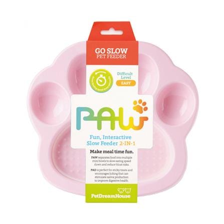 จานอาหารพร้อมแผ่นเลีย PETDREAMHOUSE 2IN1 SMALL SLOW FEEDER & LICK PAD สีชมพู_0