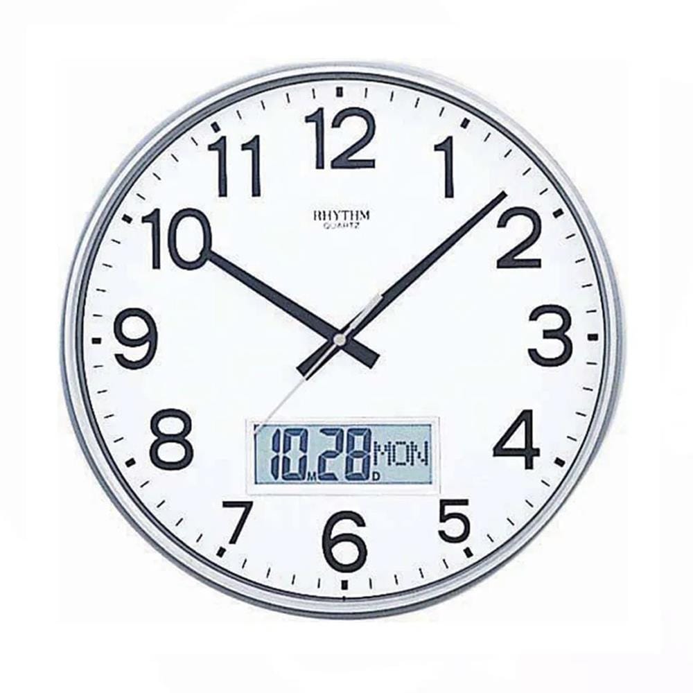นาฬิกาแขวน LED RHYTHM CFG706NR19 12.5 นิ้ว สีเงิน