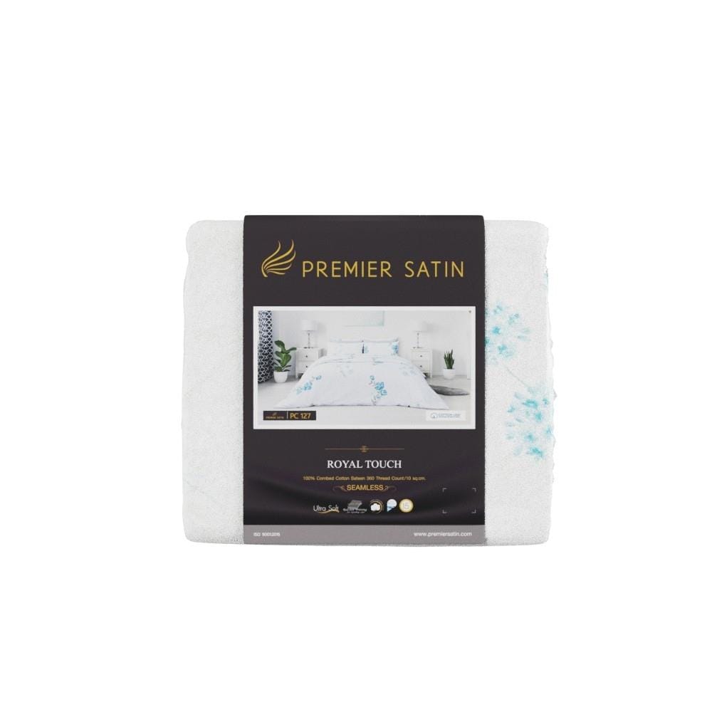 ชุดผ้าปูที่นอน 6 ฟุต 3 ชิ้น PREMIER SATIN ROYAL TOUCH PRINT PC127