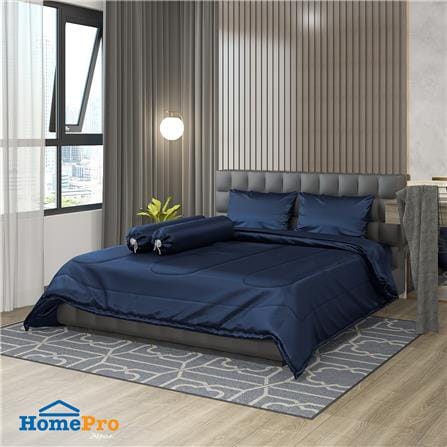 ชุดผ้าปูที่นอน 6 ฟุต 6 ชิ้น HOME LIVING STYLE CLINIC สี NAVY