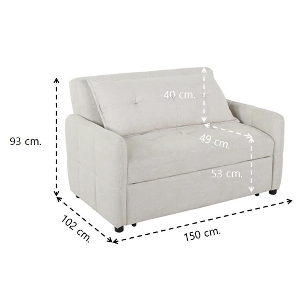 โซฟาเบด 2 ที่นั่ง SB FURNITURE UNNA 2 สีขาว