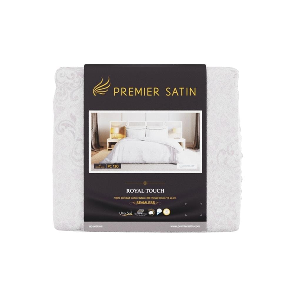 ผ้าปูที่นอน 5 ฟุต 3 ชิ้น PREMIER SATIN ROYAL TOUCH PRINT PC130