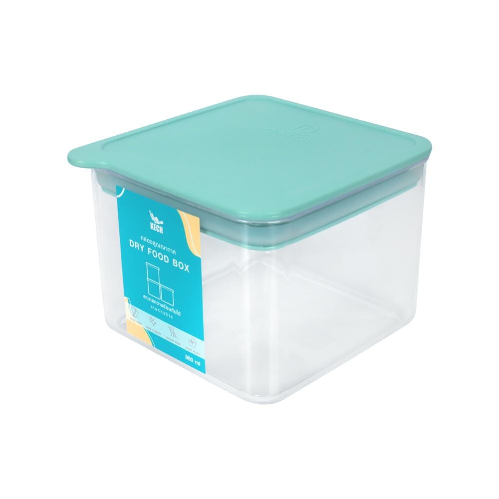 ขวดโหลเหลี่ยมฝาดึง KECH PASTEL 8133 0.86 ลิตร สีเขียว