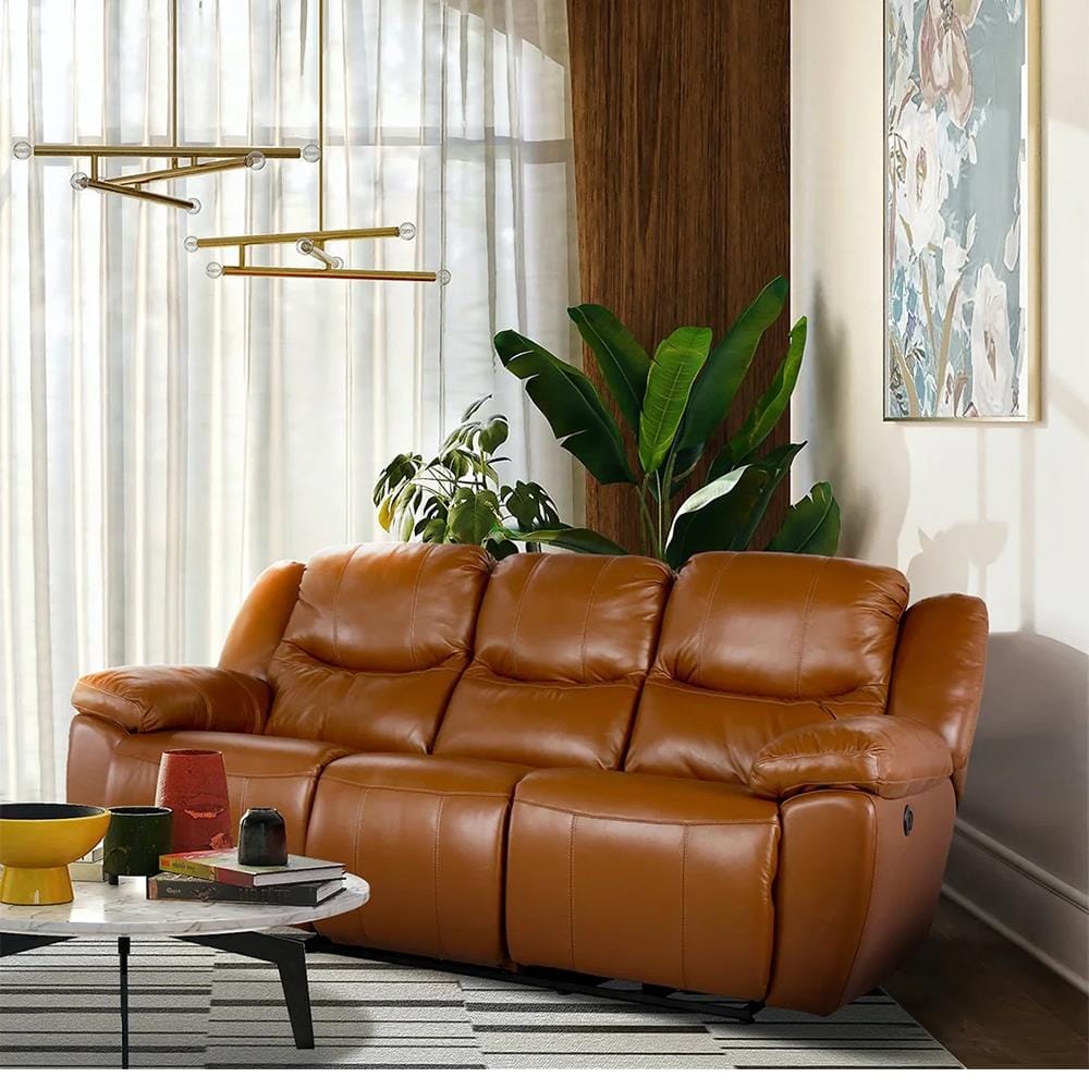 RECLINER 3 ที่นั่ง SB FURNITURE MIKA สีน้ำตาล