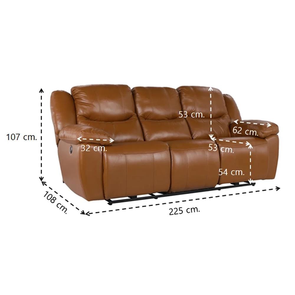 RECLINER 3 ที่นั่ง SB FURNITURE MIKA สีน้ำตาล