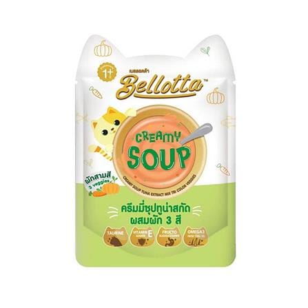 อาหารเปียกแมว BELLOTTA CREAMY SOUP ครีมมี่ซุปทูน่าและผัก 3 สี 40 ก._0