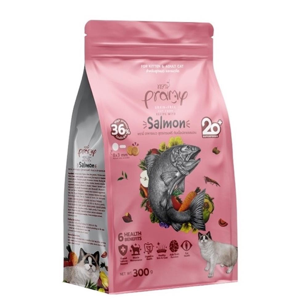 อาหารแมว PRAMY GRAIN FREE SALMON RECIPE 300 ก.