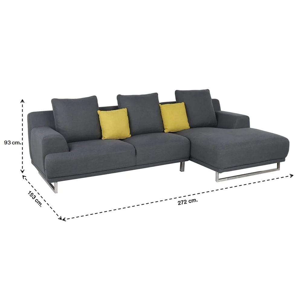 โซฟาเข้ามุมขวา SB FURNITURE GIRLY LA1502-16 สีเทาเข้ม