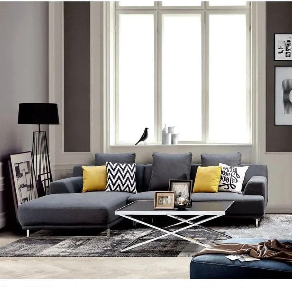 โซฟาเข้ามุมซ้าย SB FURNITURE GIRLY LA1502-16 สีเทาเข้ม