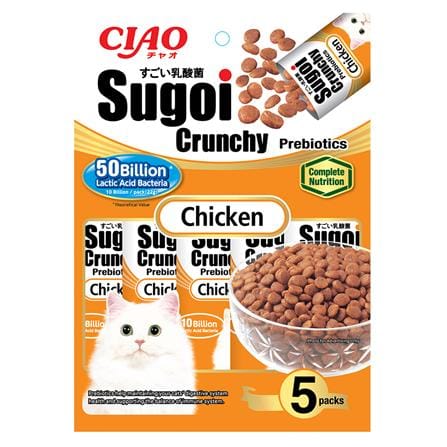 ขนมแมว CIAO SUGOI CRUNCHY PLUS PREBIOTICS CHICKEN 22 ก. แพ็ก 5 ชิ้น_0
