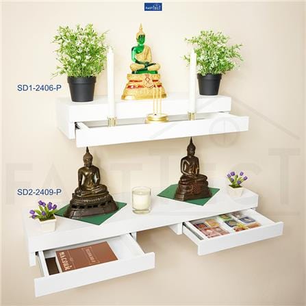 หิ้งพระติดผนัง 1 ลิ้นชัก FASTTECT SD1-2406-P สีขาว_4