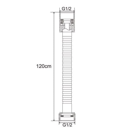 สายฝักบัวสเตนเลส RASLAND RA HOSE-120-BLK 120 ซม._1