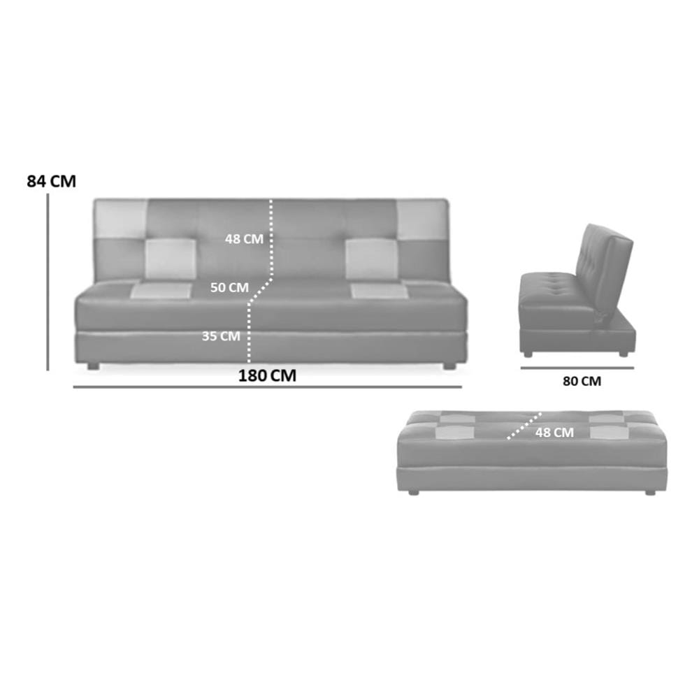 โซฟาเบด AS FURNITURE NARNIA PVC สีเทา