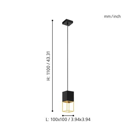 ไฟช่อ EGLO MD MONTEBALDO 97733 โลหะ สีดำ/ทอง 1 หัว_2