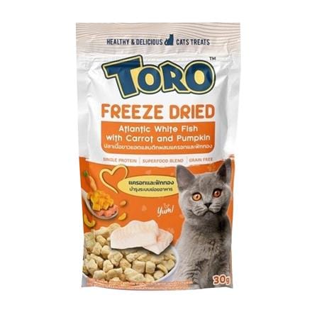 ขนมแมว TORO FREEZE DRIED WHITE FISH MIX CAR AND PUMP 30 ก._0