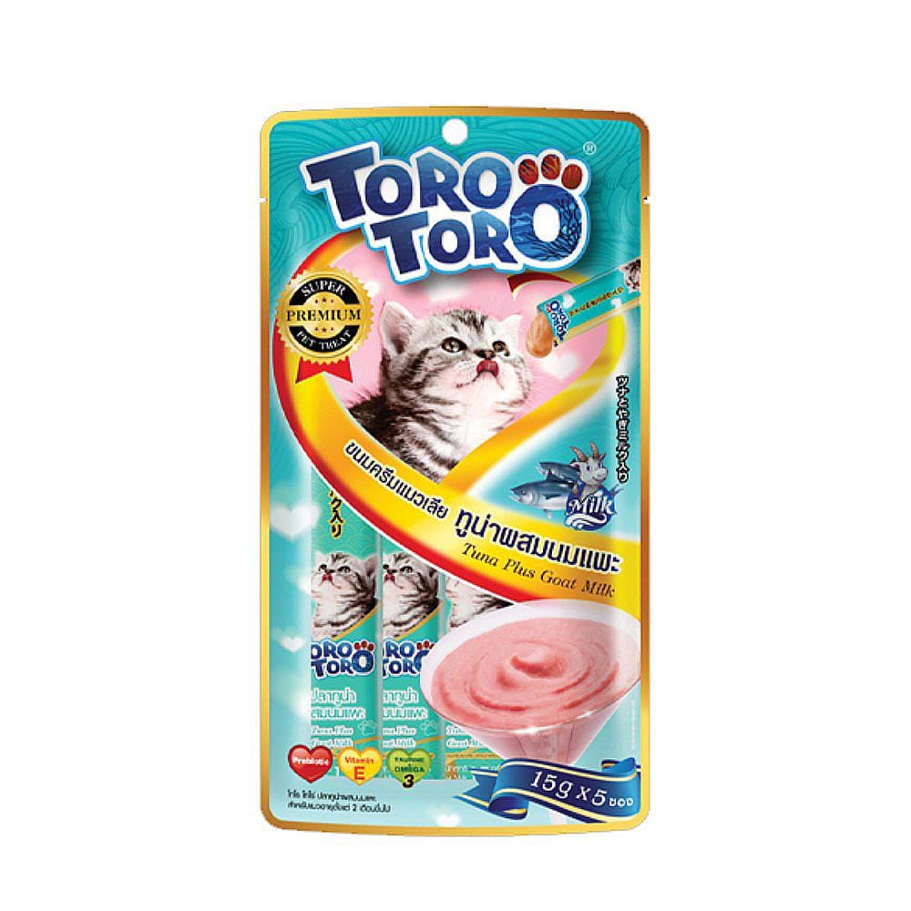 ขนมแมวเลีย TORO TUNA PLUS GOATMILK แพ็ก 5 ซอง
