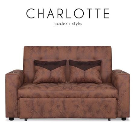โซฟาเบด AS FURNITURE CHARLOTTE LBWU12 PU สีน้ำตาลอ่อน_5