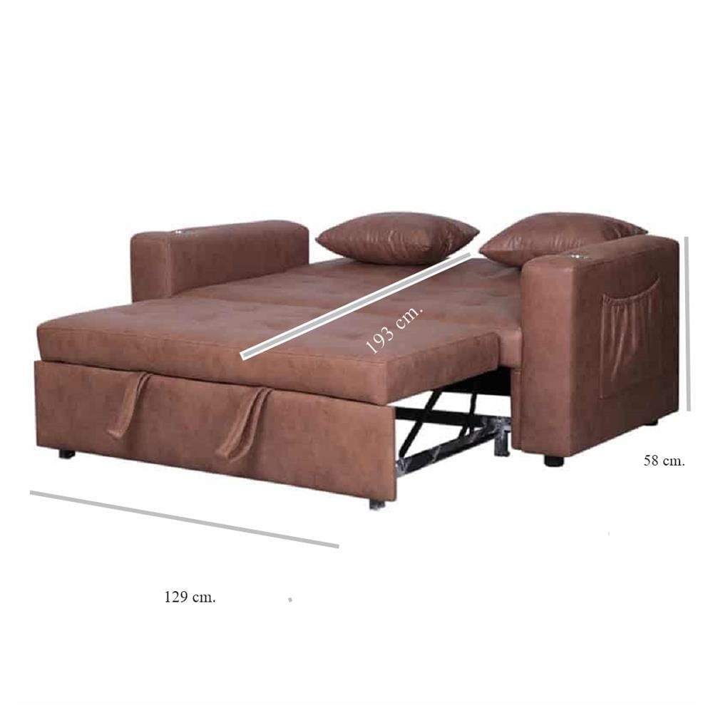 โซฟาเบด AS FURNITURE CHARLOTTE LBWU43 PU สีน้ำตาลอ่อน