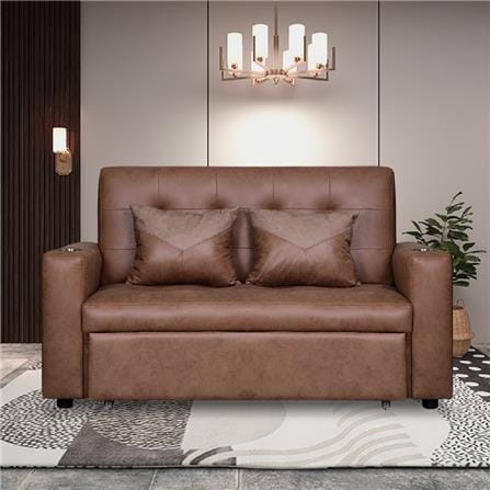 โซฟาเบด AS FURNITURE CHARLOTTE LBWU43 PU สีน้ำตาลอ่อน_5