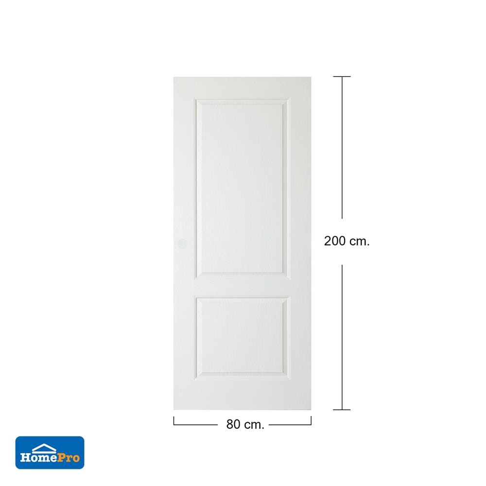 ประตูภายใน HDF AZLE อยุธยา 2 ลูกฟัก 80X200 ซม. สีรองพื้น ไม่เจาะลูกบิด
