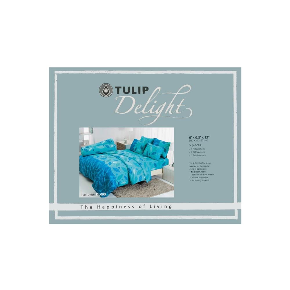 ชุดผ้าปูที่นอน 6 ฟุต 5 ชิ้น TULIP DELIGHT 60012-DL095