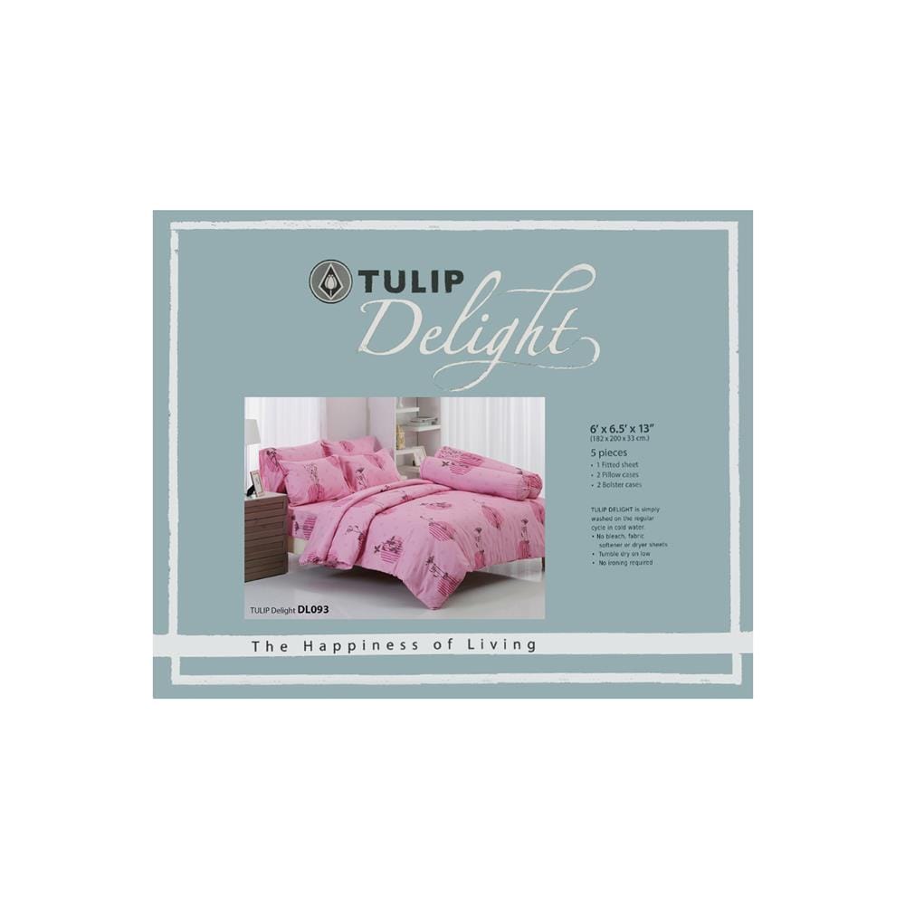 ชุดผ้าปูที่นอน 6 ฟุต 5 ชิ้น TULIP DELIGHT 60012-DL093