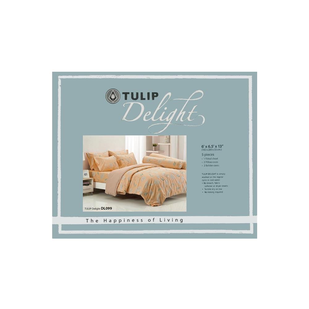 ชุดผ้าปูที่นอน 6 ฟุต 5 ชิ้น TULIP DELIGHT 60012-DL099